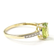 Load image into Gallery viewer, 9ct Yellow Gold Diamond &amp; Green Stone Ring
