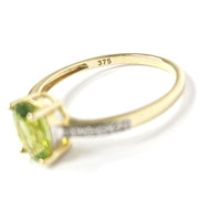 Load image into Gallery viewer, 9ct Yellow Gold Diamond &amp; Green Stone Ring
