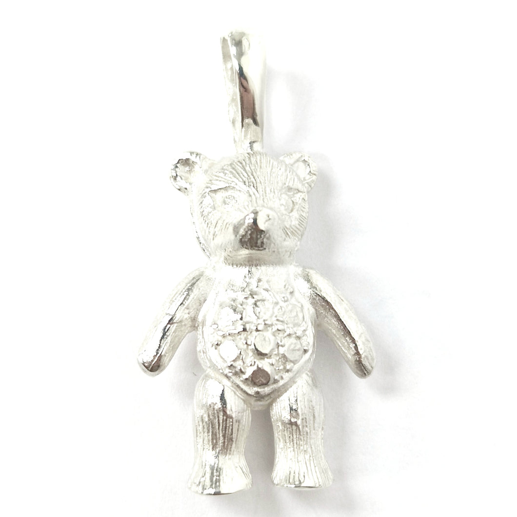 Silver Teddy Bear Pendant