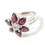 Load image into Gallery viewer, 14ct White Gold Diamond Flower Ring
