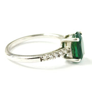 Load image into Gallery viewer, 9ct White Gold Emerald And Diamond Ring
