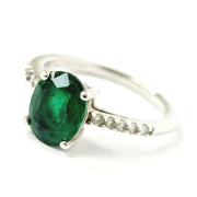 Load image into Gallery viewer, 9ct White Gold Emerald And Diamond Ring
