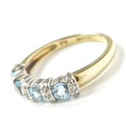 Load image into Gallery viewer, 9ct Yellow Gold Diamond &amp; Topaz Ring
