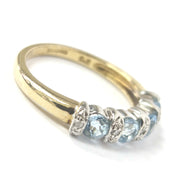 Load image into Gallery viewer, 9ct Yellow Gold Diamond &amp; Topaz Ring
