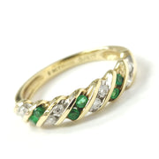Load image into Gallery viewer, 9ct Yellow Gold Diamond &amp; Emerald Ring
