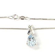 Load image into Gallery viewer, 9ct White Gold Diamond &amp; Topaz Necklace
