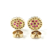 Load image into Gallery viewer, 9ct Yellow Gold Ruby &amp; Diamond Studs
