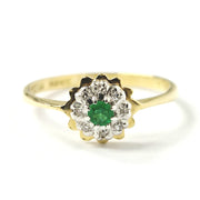 Load image into Gallery viewer, 18ct Yellow Gold Emerald &amp; Diamond Ring

