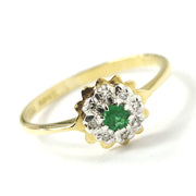 Load image into Gallery viewer, 18ct Yellow Gold Emerald &amp; Diamond Ring
