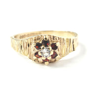 Load image into Gallery viewer, 9ct Yellow Gold Garnet &amp; Diamond Ring
