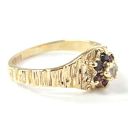 Load image into Gallery viewer, 9ct Yellow Gold Garnet &amp; Diamond Ring

