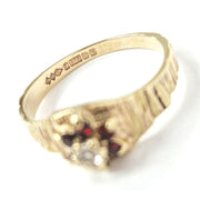 Load image into Gallery viewer, 9ct Yellow Gold Garnet &amp; Diamond Ring
