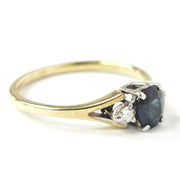 Load image into Gallery viewer, 9ct Yellow Gold Sapphire &amp; Diamond Ring
