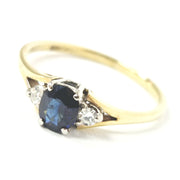 Load image into Gallery viewer, 9ct Yellow Gold Sapphire &amp; Diamond Ring
