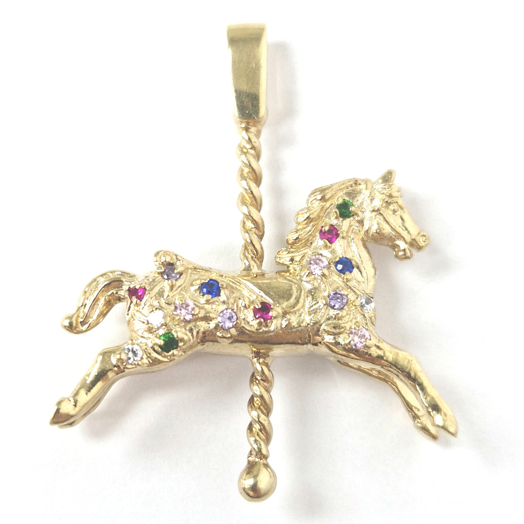 9ct Gold Carrousel Horse Pendant