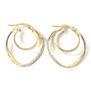 Load image into Gallery viewer, 9ct Gold Glitter Hoop Earrings
