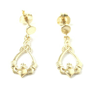 Load image into Gallery viewer, 9ct Gold Claddagh Drop Earrings
