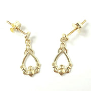 Load image into Gallery viewer, 9ct Gold Claddagh Drop Earrings
