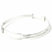 Load image into Gallery viewer, 9ct White Gold Zirconia Heart Expandable Baby ID Bangle
