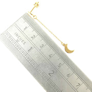 Load image into Gallery viewer, Gold Plated Silver Dangle Moon Earrings
