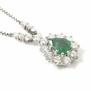 Load image into Gallery viewer, 18ct White Gold Diamond &amp; Emerald Necklace
