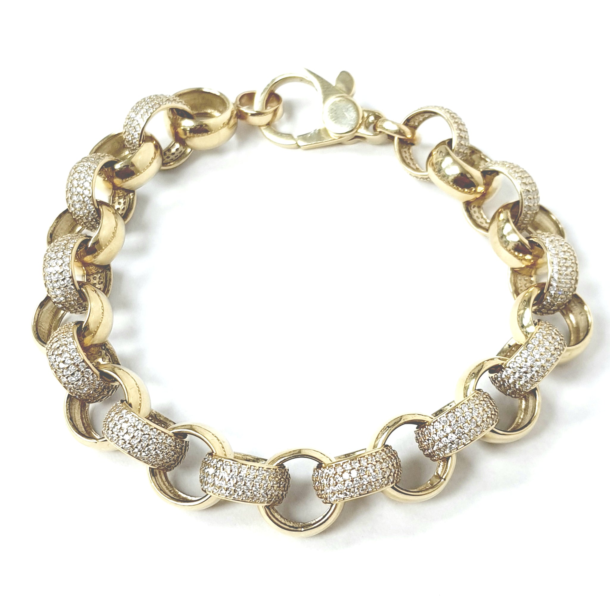 9ct Gold Diamond Id Bar Belcher Bracelet | Goldmark (AU)