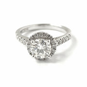 Load image into Gallery viewer, 18ct White Gold Halo Solitaire Ring 0.90ct
