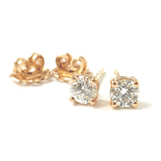 Load image into Gallery viewer, 18ct Rose Gold Diamond Studs 0.64ct
