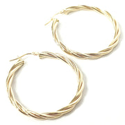 Load image into Gallery viewer, 9ct Gold Twisted Hoop Earrings
