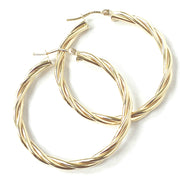 Load image into Gallery viewer, 9ct Gold Twisted Hoop Earrings
