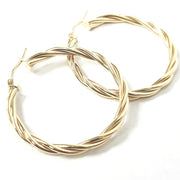 Load image into Gallery viewer, 9ct Gold Twisted Hoop Earrings
