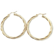 Load image into Gallery viewer, 9ct Gold Twisted Hoop Earrings
