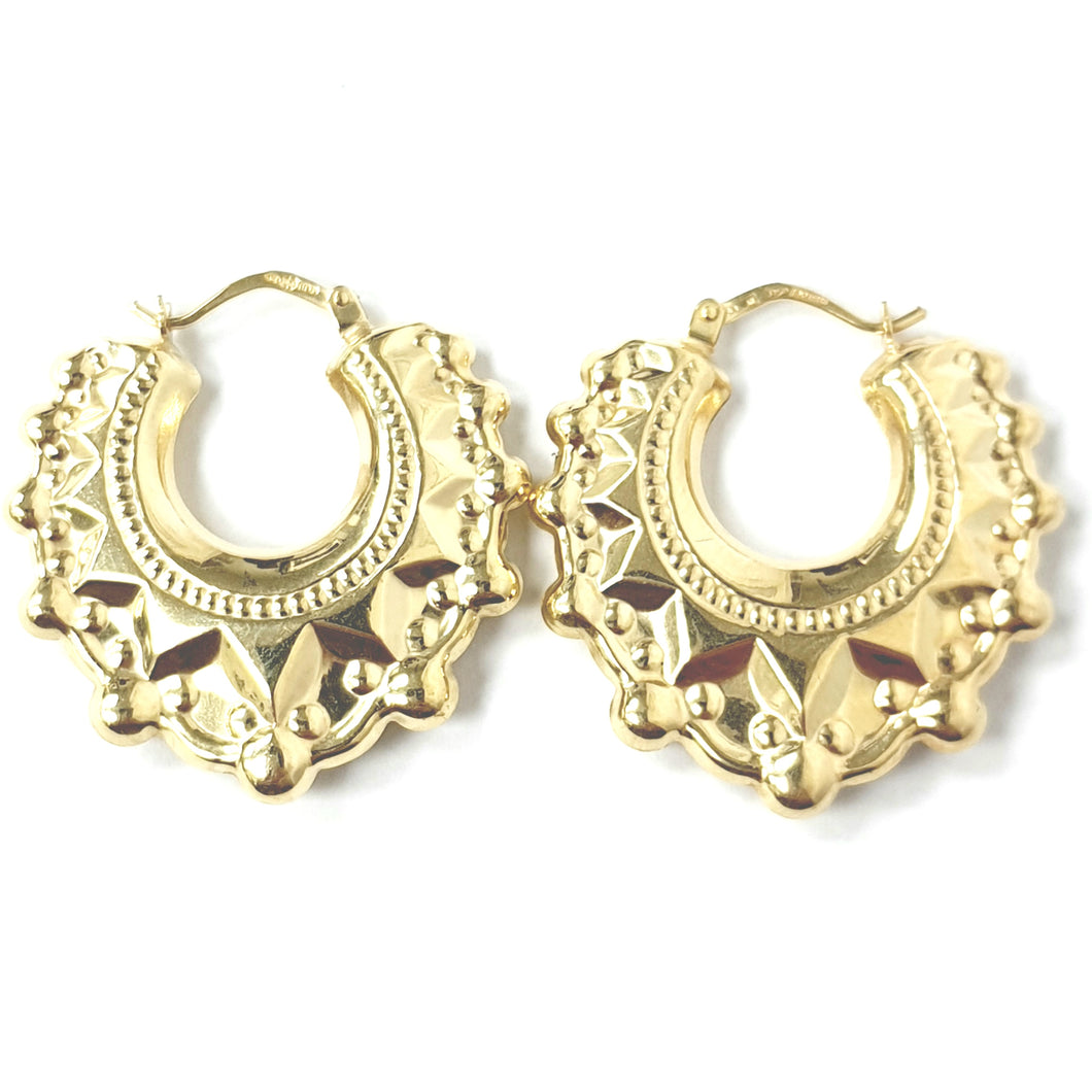 9ct Gold Creole Hoop Earrings