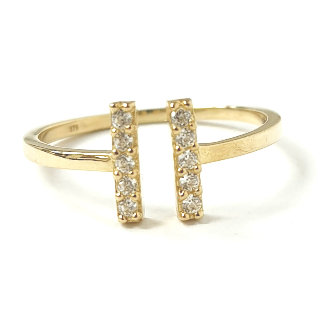 9ct Gold Double Bar Ring