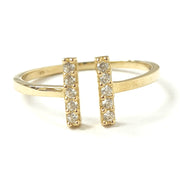 Load image into Gallery viewer, 9ct Gold Double Bar Ring
