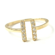 Load image into Gallery viewer, 9ct Gold Double Bar Ring
