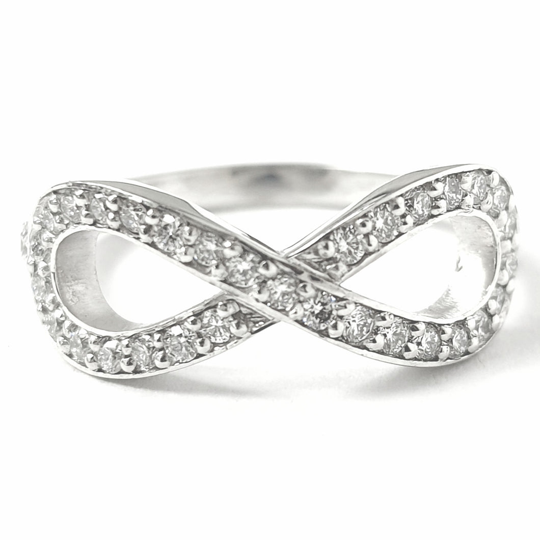 Platinum Diamond Infinity Ring 0.46ct