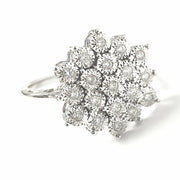 Load image into Gallery viewer, 9ct White Gold Flower Cluster Ring 0.20ct
