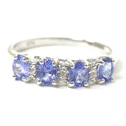 Load image into Gallery viewer, 9ct White Gold Tanzanite &amp; Diamond Ring
