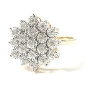 Load image into Gallery viewer, 9ct Yellow Gold Flower Cluster Ring 0.20ct
