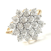 Load image into Gallery viewer, 9ct Yellow Gold Flower Cluster Ring 0.20ct

