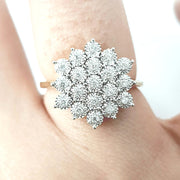 Load image into Gallery viewer, 9ct Yellow Gold Flower Cluster Ring 0.20ct
