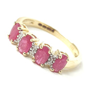 Load image into Gallery viewer, 9ct Yellow Gold Ruby &amp; Diamond Ring
