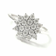 Load image into Gallery viewer, 9ct White Gold Flower Cluster Ring 0.10ct
