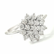 Load image into Gallery viewer, 9ct White Gold Flower Cluster Ring 0.10ct
