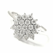 Load image into Gallery viewer, 9ct White Gold Flower Cluster Ring 0.10ct
