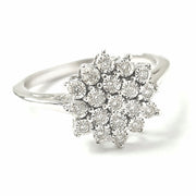 Load image into Gallery viewer, 9ct White Gold Flower Cluster Ring 0.10ct
