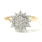Load image into Gallery viewer, 9ct Yellow Gold Flower Cluster Ring 0.10ct
