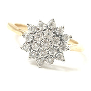 Load image into Gallery viewer, 9ct Yellow Gold Flower Cluster Ring 0.10ct
