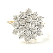 Load image into Gallery viewer, 9ct Yellow Gold Flower Cluster Ring 0.20ct
